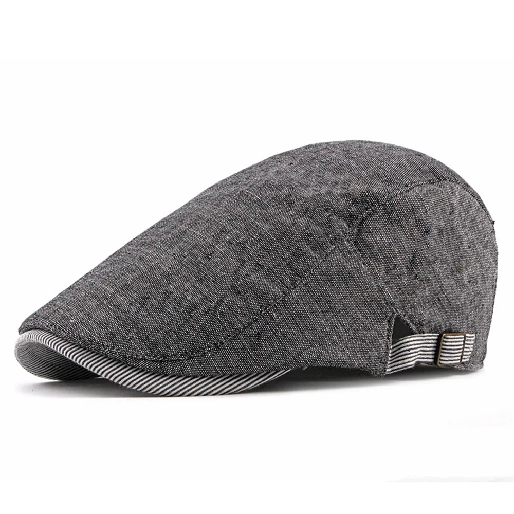 Men's Solid Berets Hat Golf Driving Sun Flat Disablement Fort Gatsby Hat