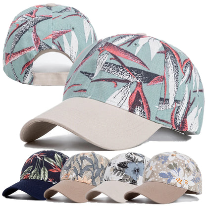 Fashion Women Cap Flowers And Foliage Print Baseball Cap Female