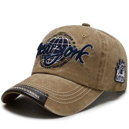 Washed Cotton Men Baseball Cap Denim Snapback Sun Hat