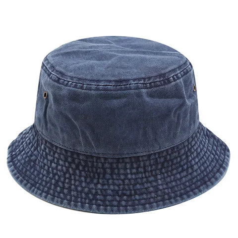 2025 New Fisherman Hat Vintage Denim Bucket Hats Outdoor Men Women Washed Cotton