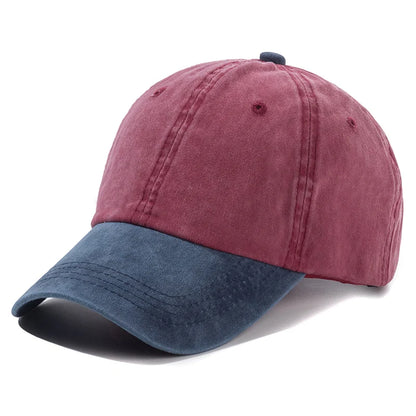 Unisex Cap Two-color Stitching Washed Cotton Baseball Cap Men & Women
