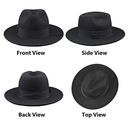 Women Winter Yellow Classic Elastic Fedora Hat