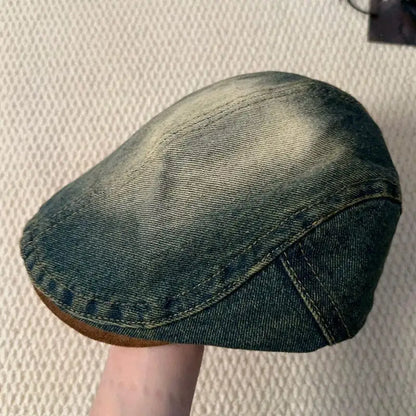 Men Beret Plaid Thick Hat For The Elderly Advanced Winter Autumn Cap