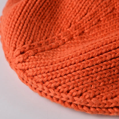Winter Keep Warm Acrylic Cotton Blend Knitted Fabric Hat For Adult