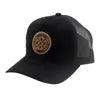 Mesh Back Curved Trucker Men And Women Baseball Cap 5-Panel Leather Patch