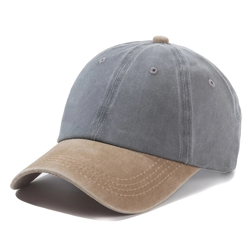 Unisex Cap Two-color Stitching Washed Cotton Baseball Cap Men & Women
