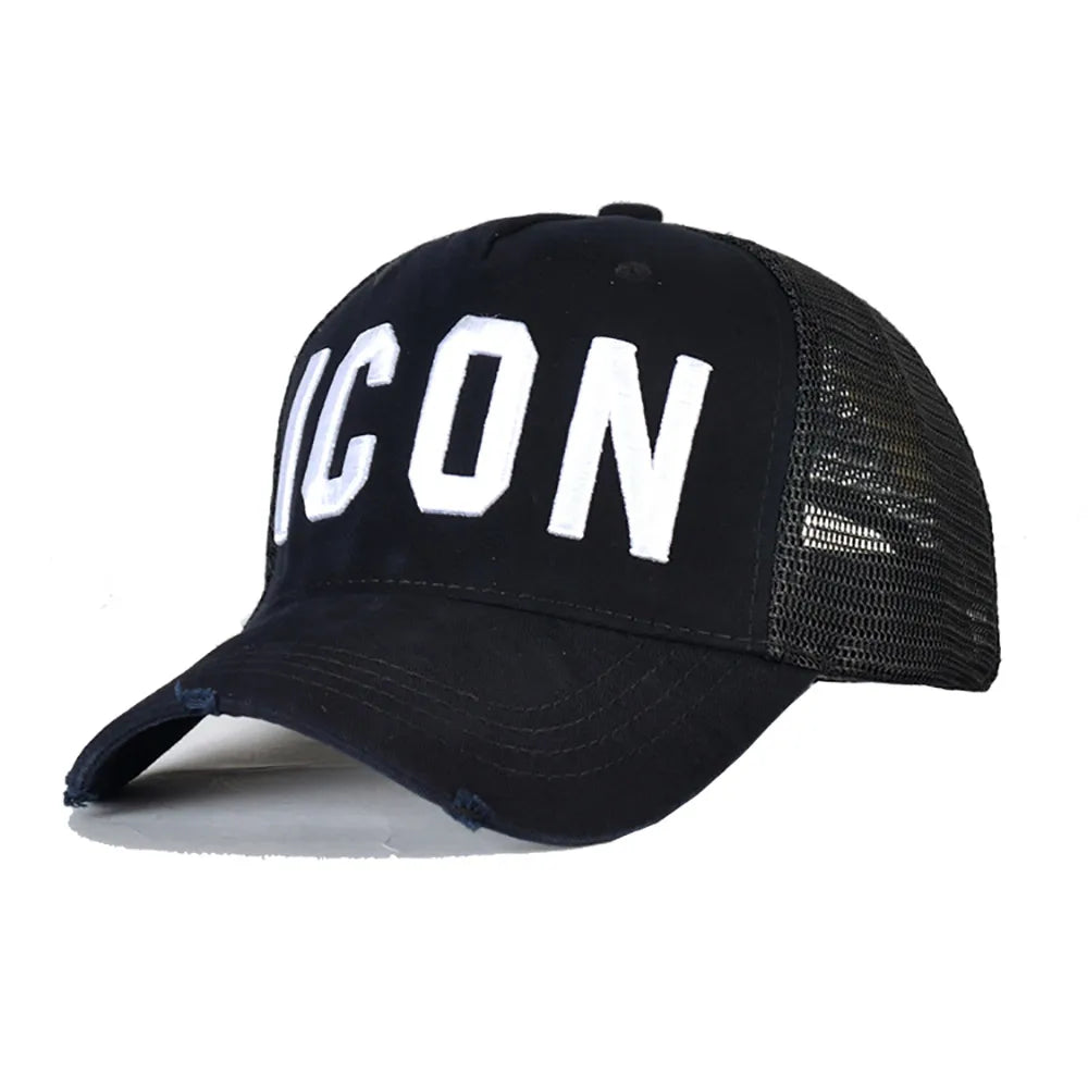 Mesh Summer Baseball Cap For Men Women Embroidery ICON Letters Dad Hat