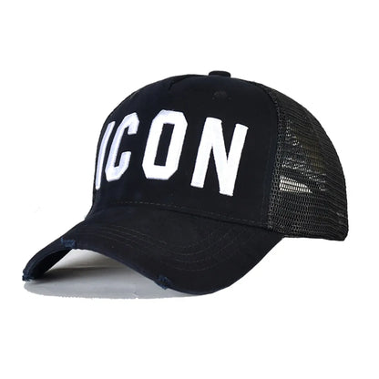 Mesh Summer Baseball Cap For Men Women Embroidery ICON Letters Dad Hat