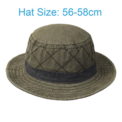Summer Bucket Hats Men Women Washed Cotton Panama Hat