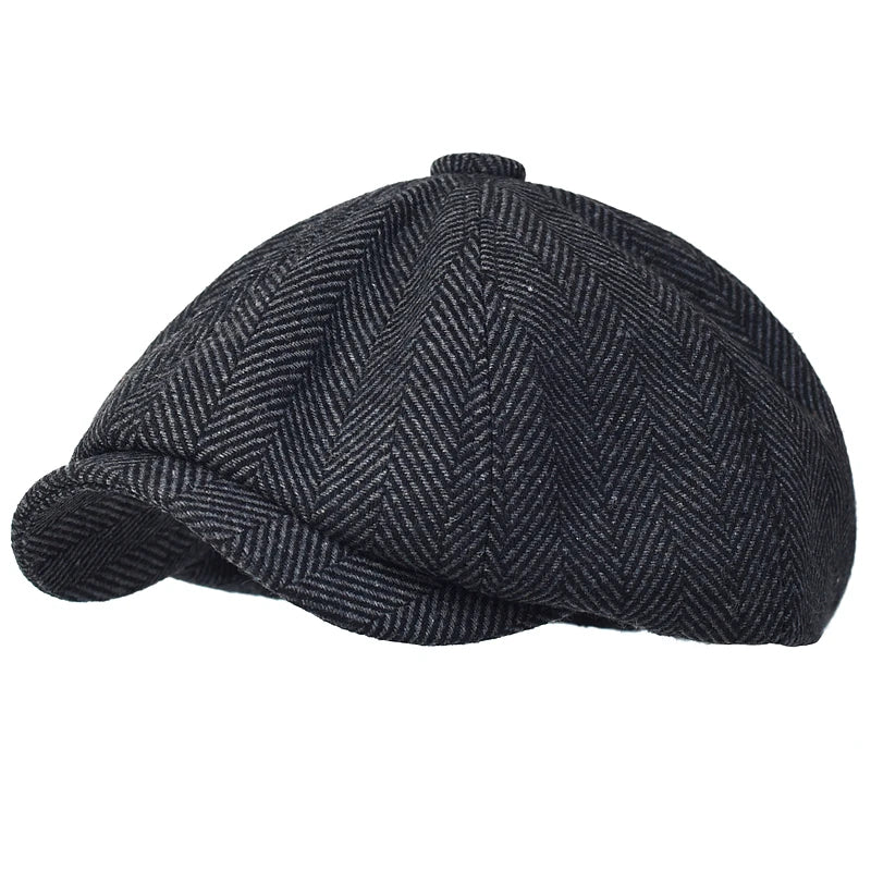 Peaky Blinders Hat Men's Newsboy Hats Vintage Herringbone Octagon Cap