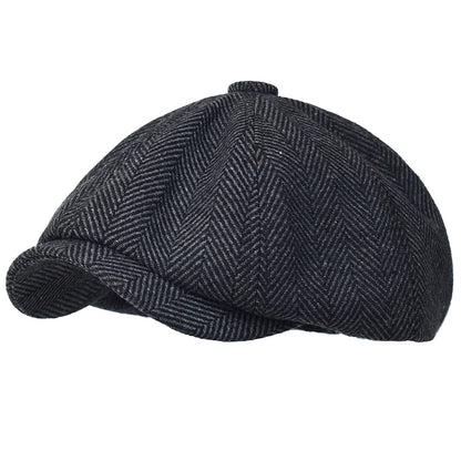 Peaky Blinders Hat Men's Newsboy Hats Vintage Herringbone Octagon Cap