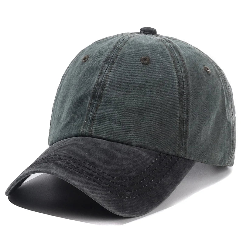Unisex Cap Two-color Stitching Washed Cotton Baseball Cap Men & Women