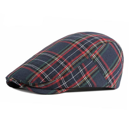 Fashion Fine Stripe Lattice Berets Hat Women Men Spring Summer