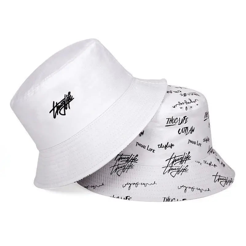 Fashion Graffiti Letters Print Cotton Bucket Hat For Men Women
