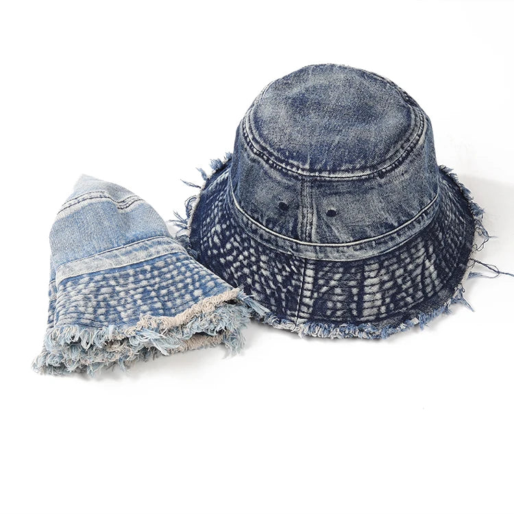 Spring Pure Washed Frayed Fisherman Hat