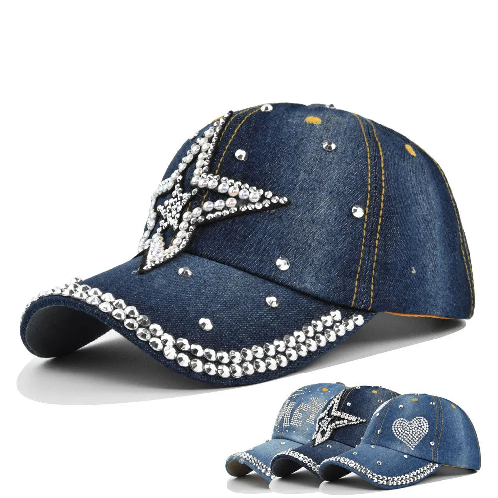 New Style Pure Men And Women Sun Hat Rhinestone Hats