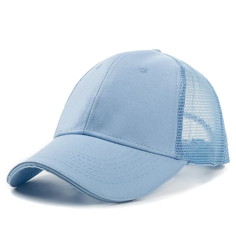 Unisex Mesh Cap Casual Plain Cotton Baseball Cap Adjustable Summer Trucker Hats