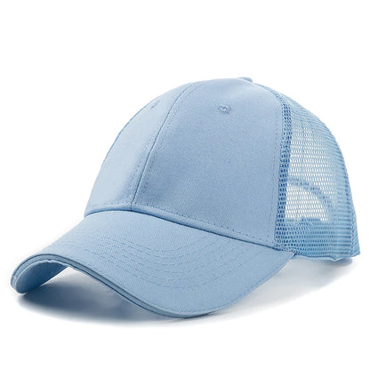 Unisex Mesh Cap Casual Plain Cotton Baseball Cap Adjustable Summer Trucker Hats