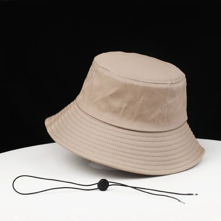 High Quality 100% Cotton Bucket Hat Women Summer Sun Caps Big Size Cap