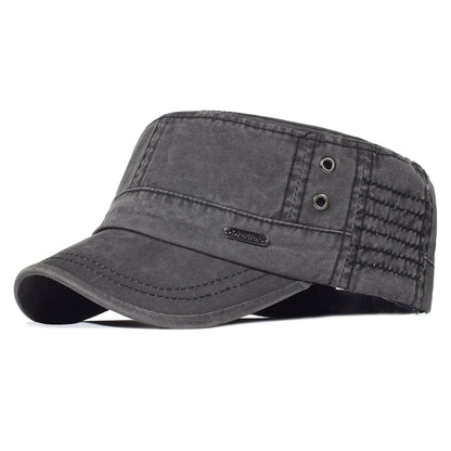 Four Seasons Washed Cotton Flat Caps Men Women Military Cap