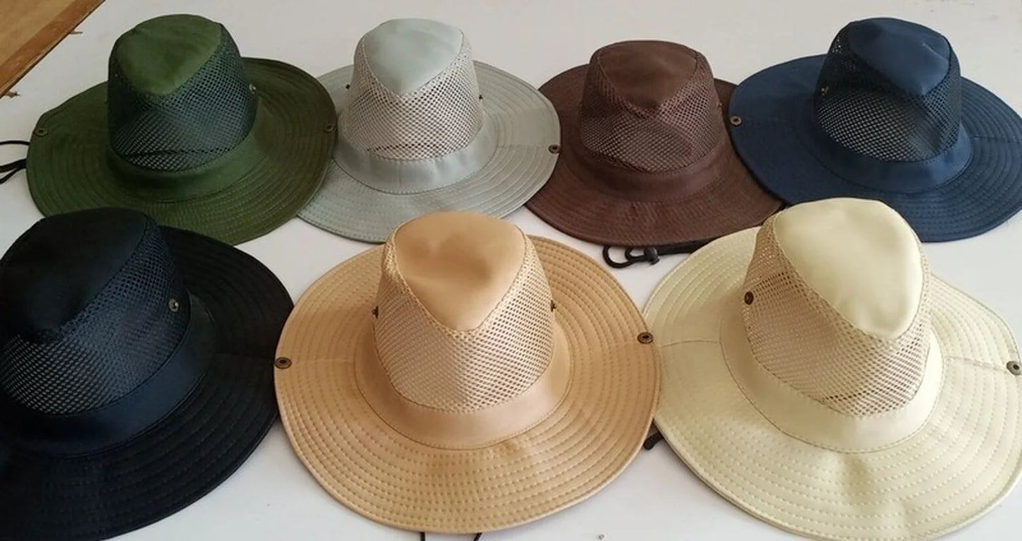 New Fishing Caps Men's Outdoor Hat Knight Cap Wide Straw Hat