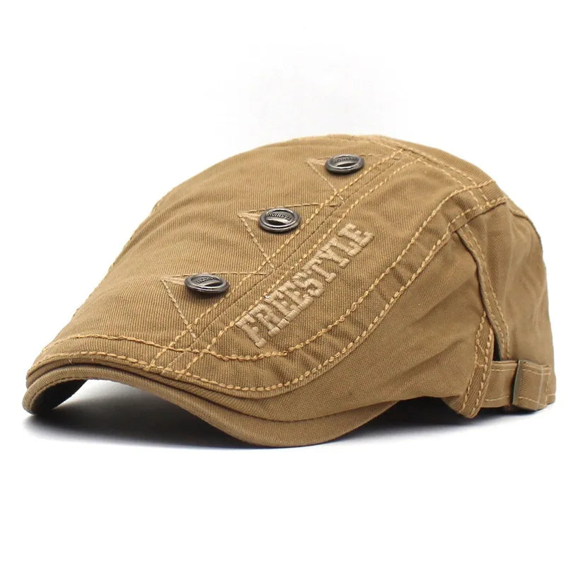 Spring Summer Letter Embroidery Newsboy Caps Men
