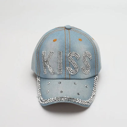 Denim Cap Women Summer Autumn Fashion Shiny Letter Hat