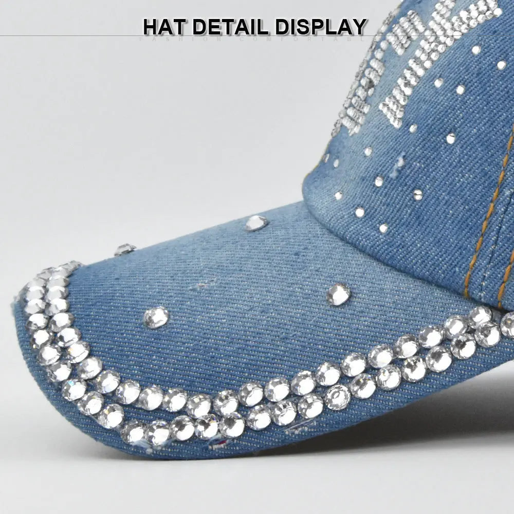 New Style Pure Men And Women Sun Hat Rhinestone Hats