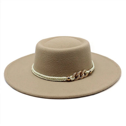 Wide Brim Felt Fedora Hat Women Men Wool Derby Top Hats