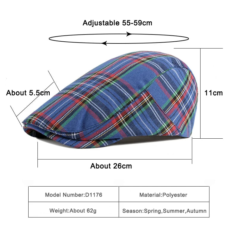 Fashion Fine Stripe Lattice Berets Hat Women Men Spring Summer