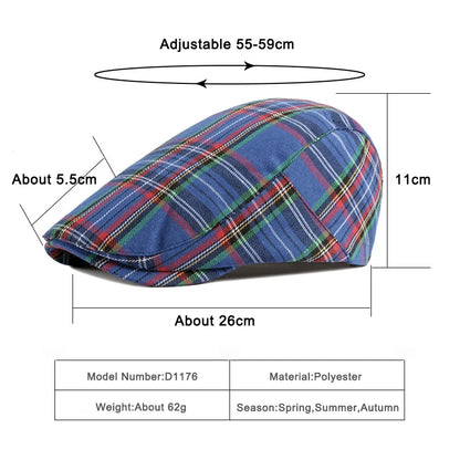 Fashion Fine Stripe Lattice Berets Hat Women Men Spring Summer