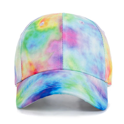 New Fashion Women Tie Dye Cap Multicolor Irregular Print Baseball Cap