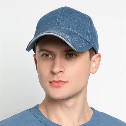 Denim Fabric Baseball Cap Fashion Long Brim Sun Hat