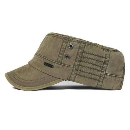 Four Seasons Washed Cotton Flat Caps Men Women Military Cap