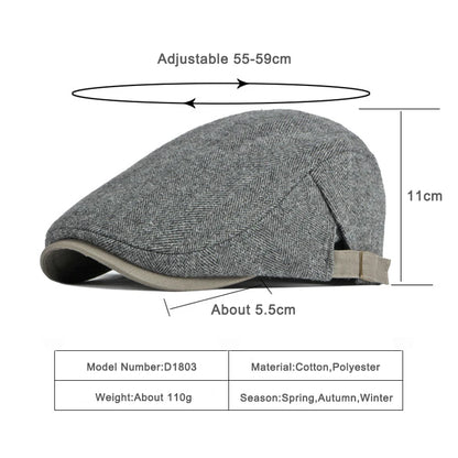 Retro Newsboy Cap Men Autumn Winter
