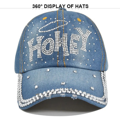 New Style Pure Men And Women Sun Hat Rhinestone Hats