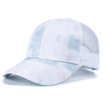 New Fashion Women Tie Dye Cap Multicolor Irregular Print Baseball Cap