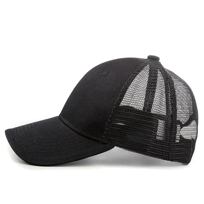 Unisex Mesh Cap Casual Plain Cotton Baseball Cap Adjustable Summer Trucker Hats