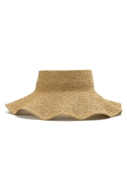 Gaomi Raffaitum Raffia Straw Silk Screen Printed Bucket Hat