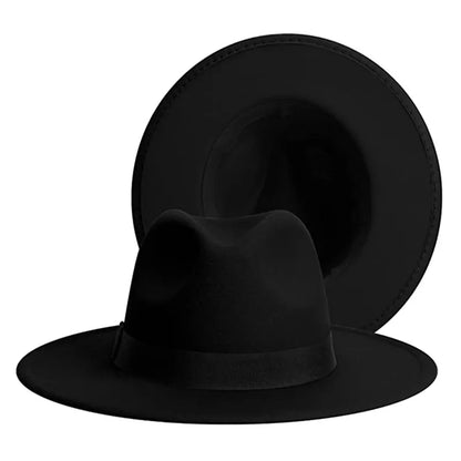Men Women Felt Fedora Hats Wide Brim Fedoras Flat Brim Fedora Hats