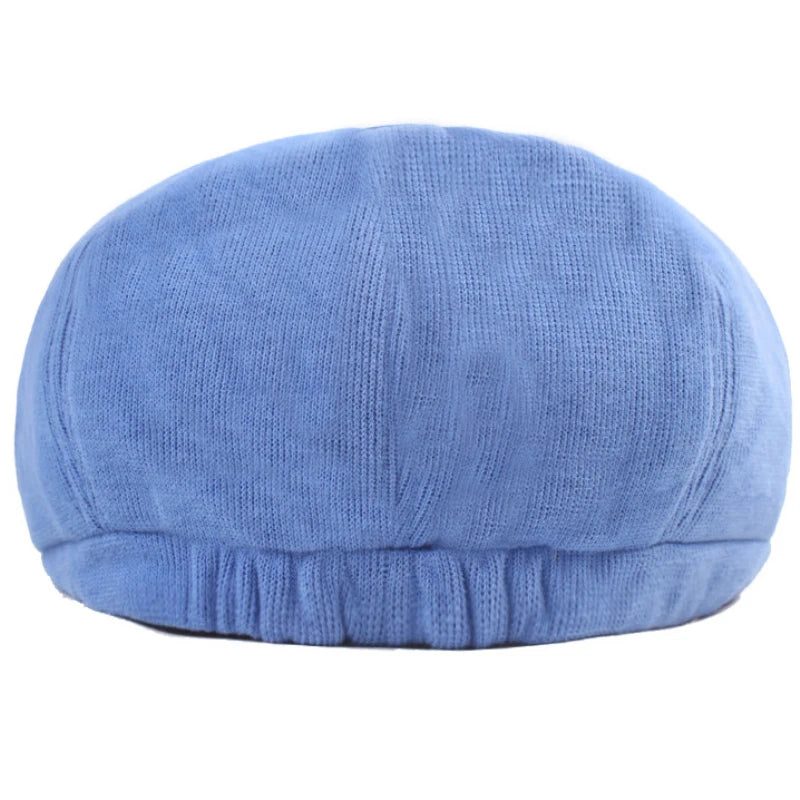 Women Solid Cap Men Retro Octagonal Hat Flat Cap
