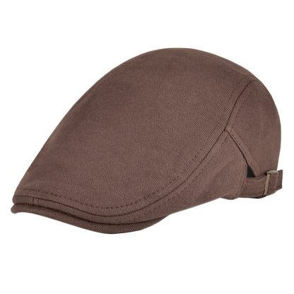 100% Cotton Men Black Flat Ivy Cap