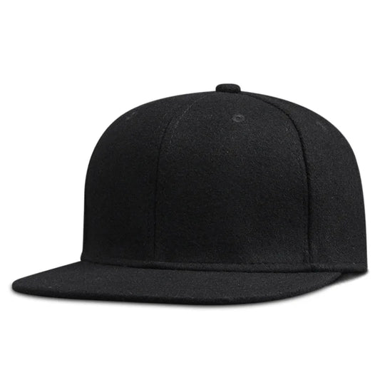 Dad Winter Felt Hip Hop Caps Flat Peak Felt Baseball Cap Big Bone Man Plus Size Fitted Snapback Hats