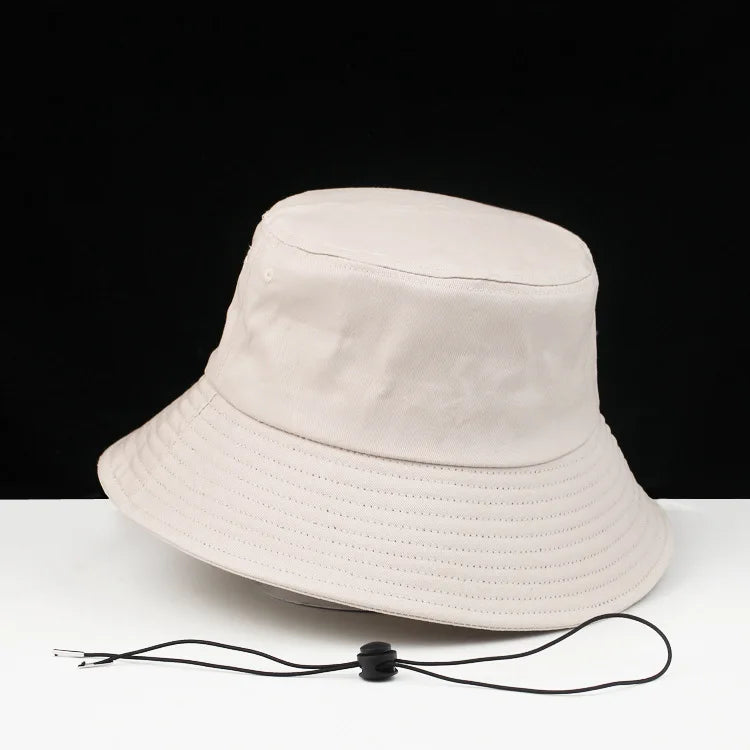 High Quality 100% Cotton Bucket Hat Women Summer Sun Caps Big Size Cap