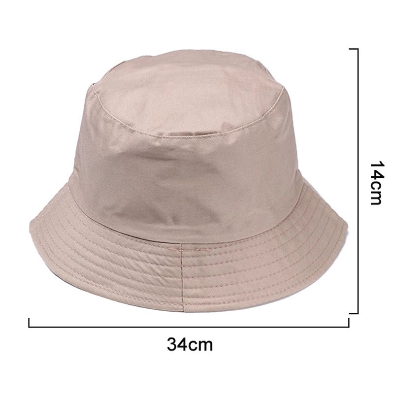 Cotton Summer Foldable Bucket Hat Unisex Women Outdoor Sunscreen Hat