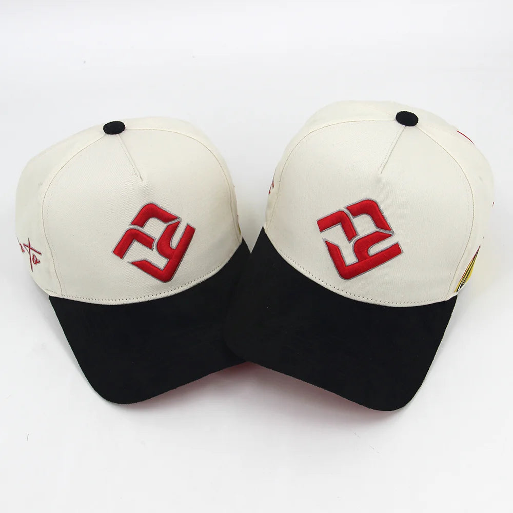 Wholesale 100% Cotton Twill 5 Panel Snapback Caps Two Color