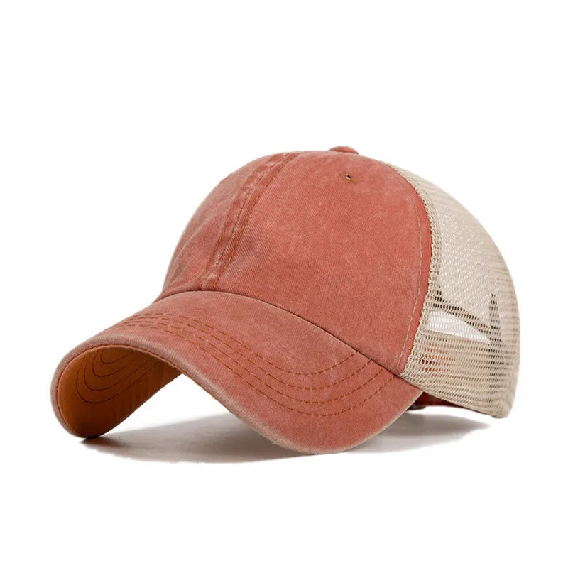 2024 Washed Cotton Mesh Breathable Baseball Cap