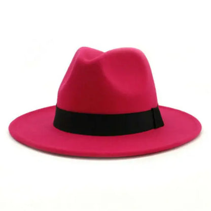 Women Winter Yellow Classic Elastic Fedora Hat