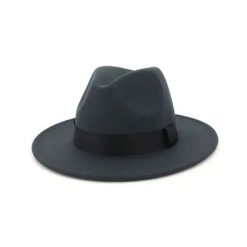 Women Winter Yellow Classic Elastic Fedora Hat