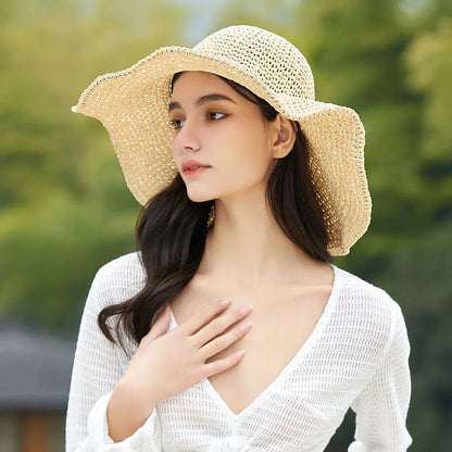 Beach Straw Hat Summer Foldable Sunshade Women's